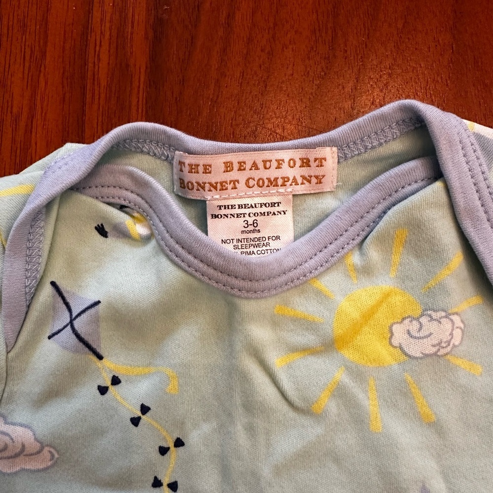 TBBC Baby Boy Onesie Blue Seaside Animals Print Baby One Piece size 3-6 months - Picture 2 of 3